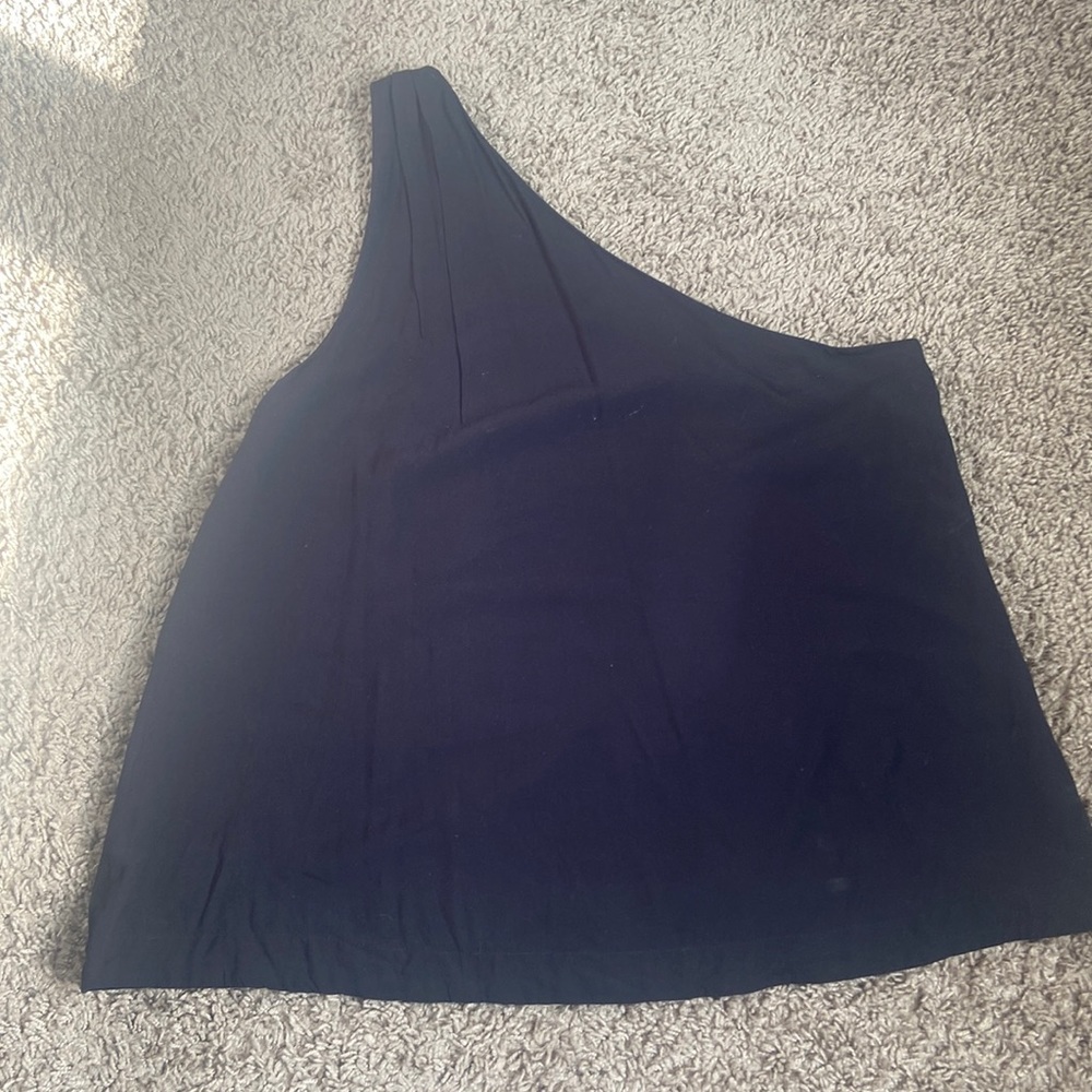 Black Loft One Shoulder Flowy Blouse